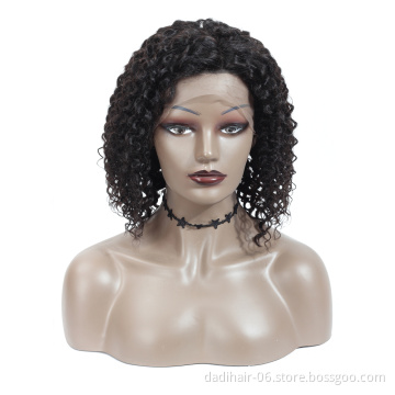 Short Curly Lace Wig Human Hair Bob Cut front Lace Wigs With BaBy Hair Virgin Brazilian Bob Curly Lace Front Wig